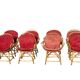Set of 8 rattan armchairs from the 1960s, France.