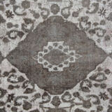 Large Grey Overdyed Rug Handmade Oriental Wool Living Room Carpet- 280x296cm