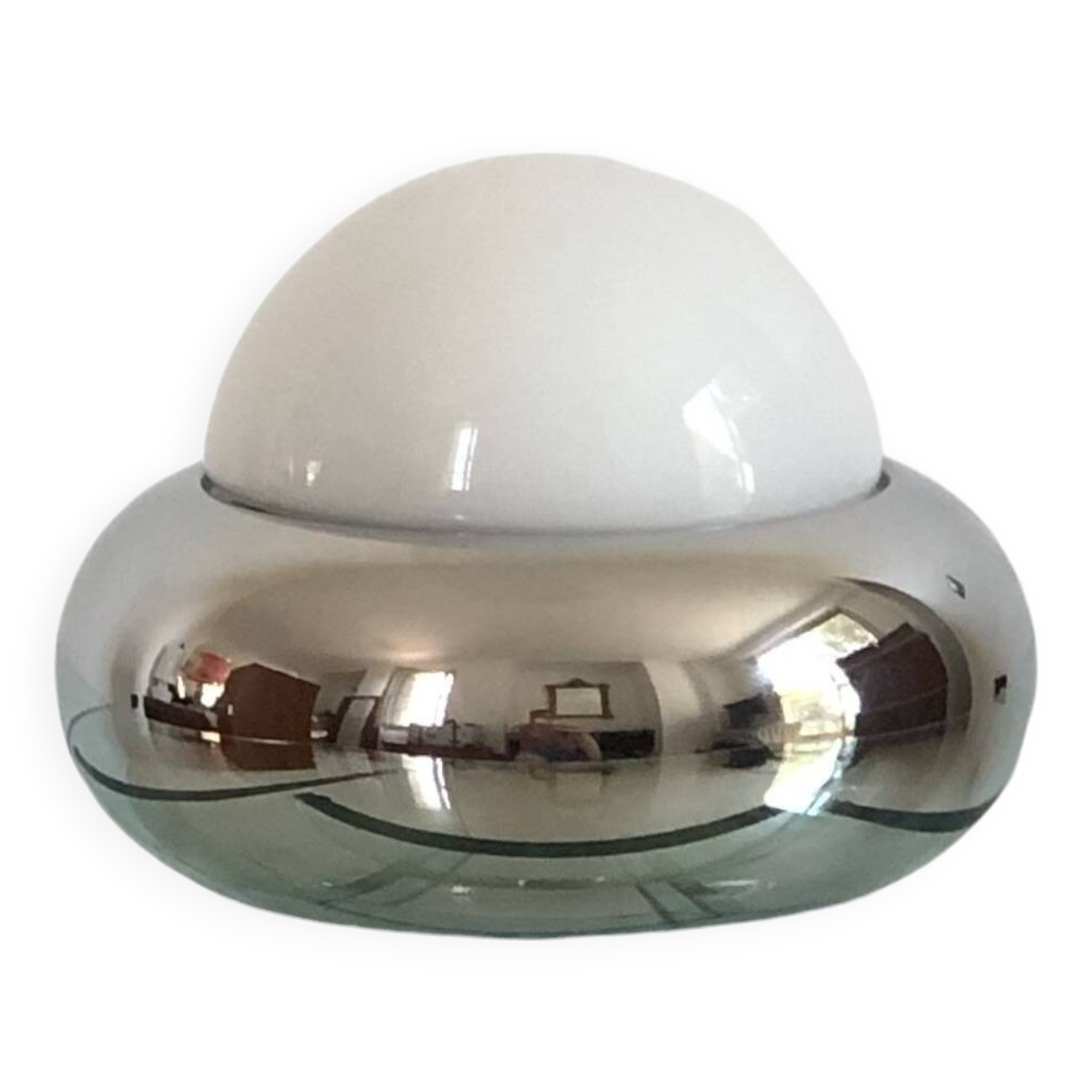 Chrome UFO lamp model c359 by LUCI, Italy 1970s