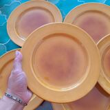 8 vintage mustard yellow ceramic plates