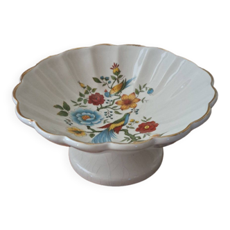 Sadler earthenware empty pocket standing bowl with birds and flowers pattern
