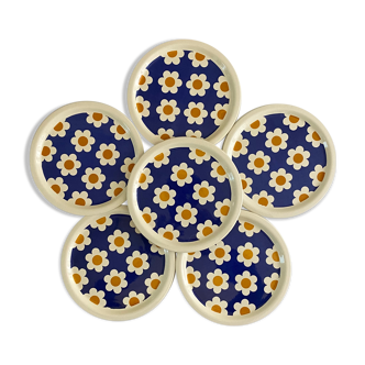 Assiettes à dessert vintage 70