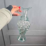 Bouteille raisin verre vintage – Carafe ou soliflore vert bleuté
