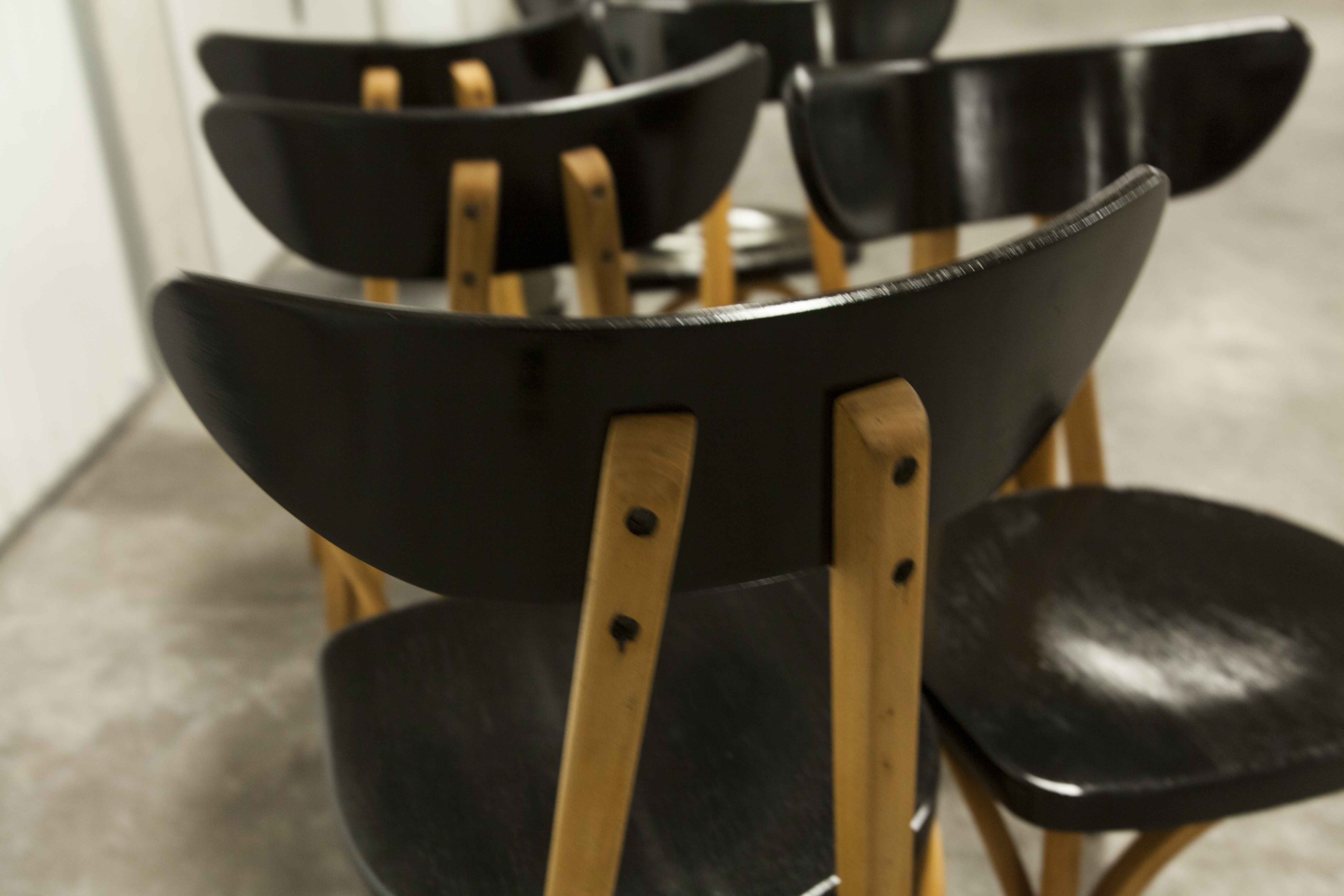 Set of 6 restored Luterma "banana" chairs