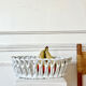 Woven ceramic fruit bowl