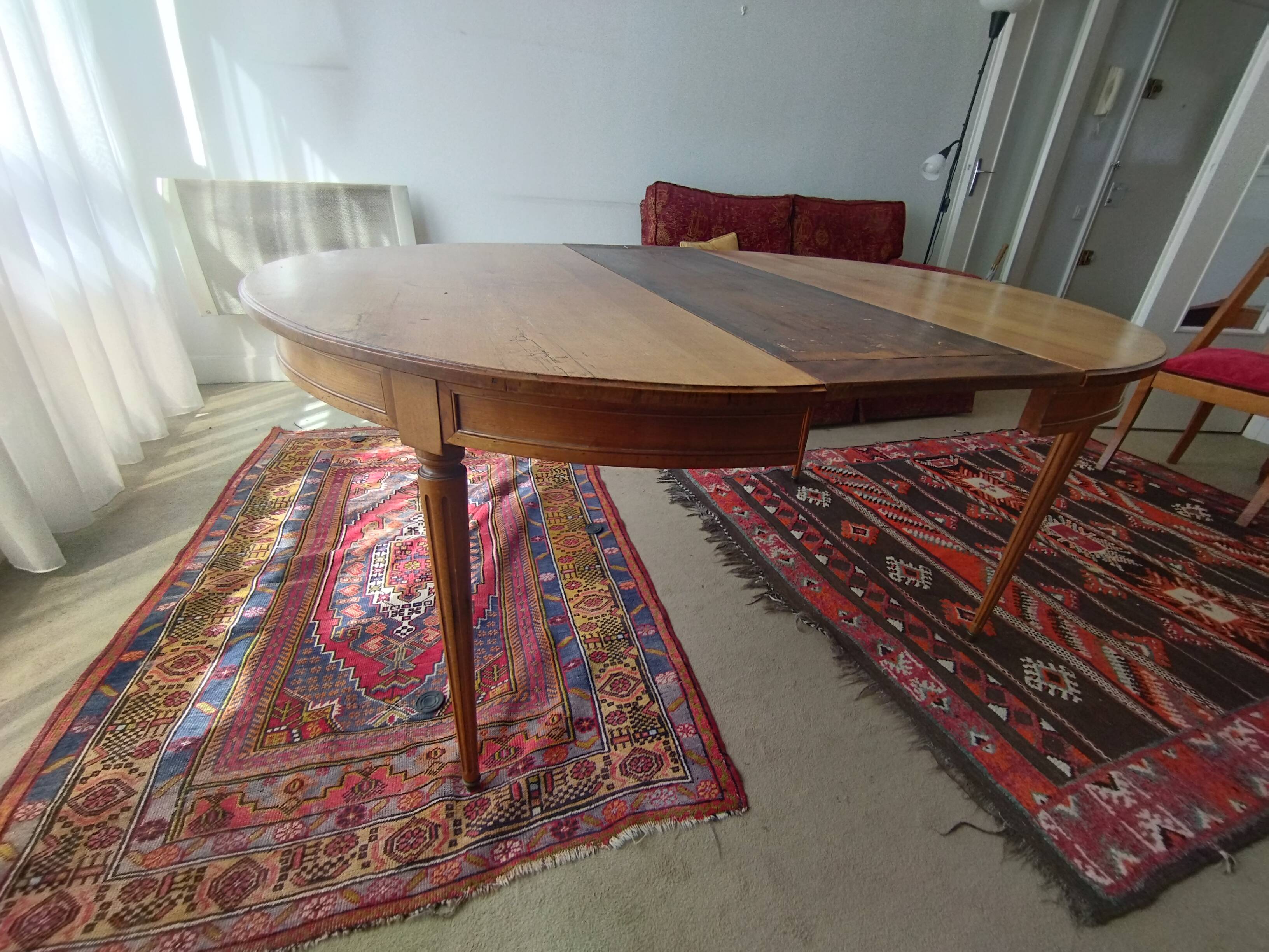 Antique Louis XVI style dining table + 3 extensions