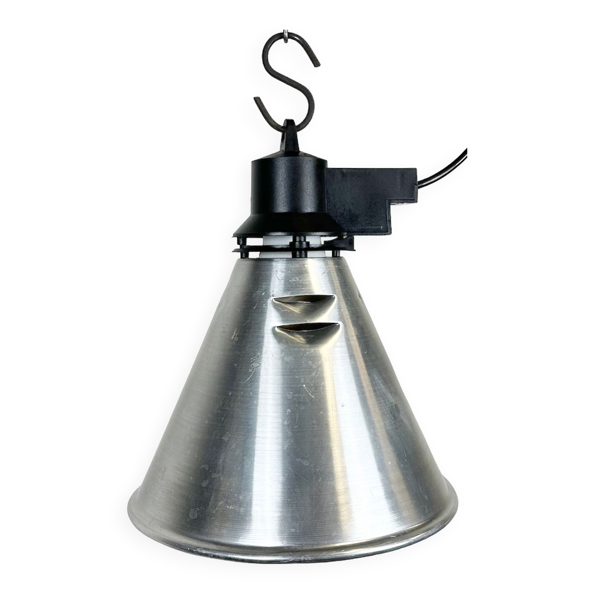 Small Industrial French Aluminium Pendant Lamp, 1960s