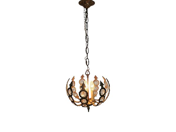 Palwa Palma et Walter style - style Hollywood Regency - laiton - verre taillé en facettes