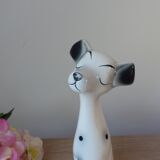 Large romantic ceramic Dalmatian dog figurine from the 1970s,