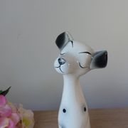 Large romantic ceramic Dalmatian dog figurine from the 1970s,