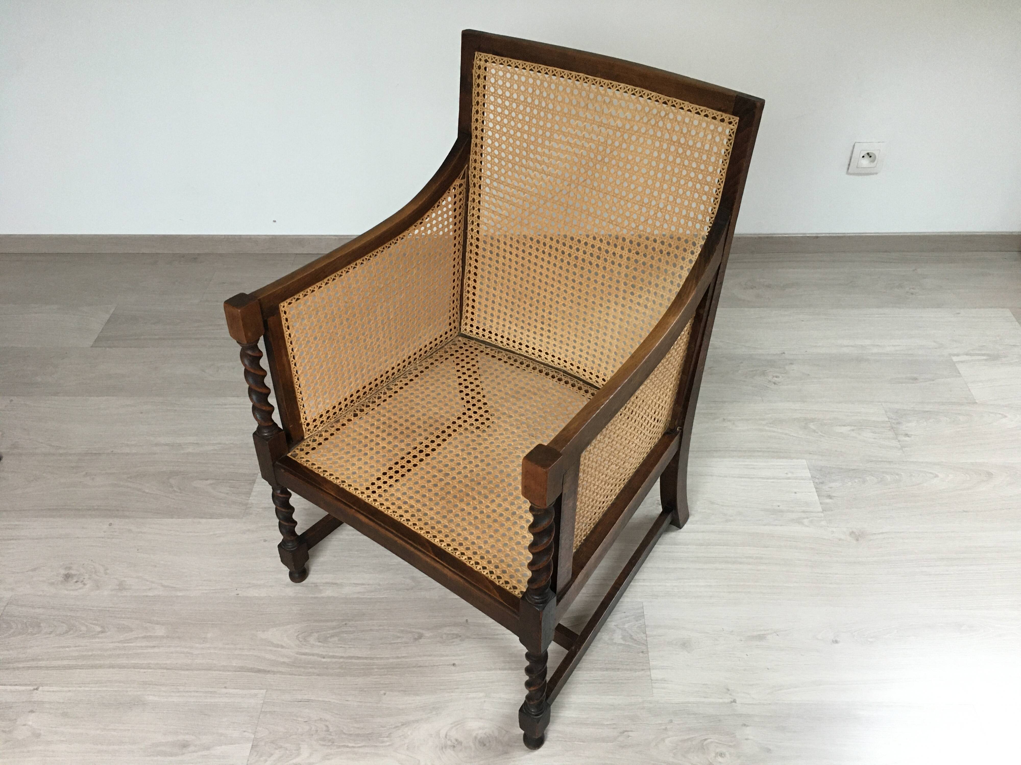 1950s cane armchair