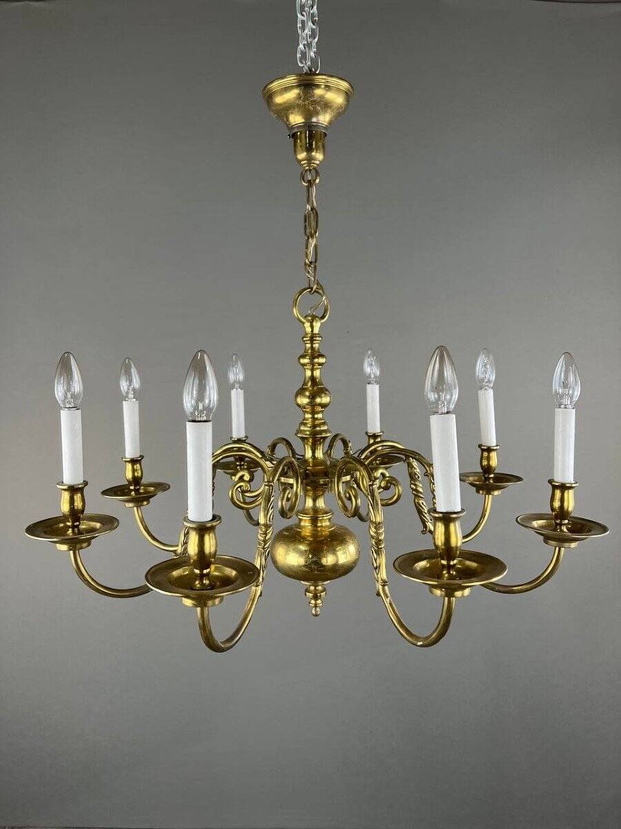 Classic Style Gilded Brass Chandelier, 20th Century