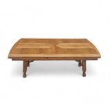 XXL Brutalist Oak Dining Table, Guillerme et Chambron