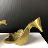 Suite de cendriers « cygnes » en bronze