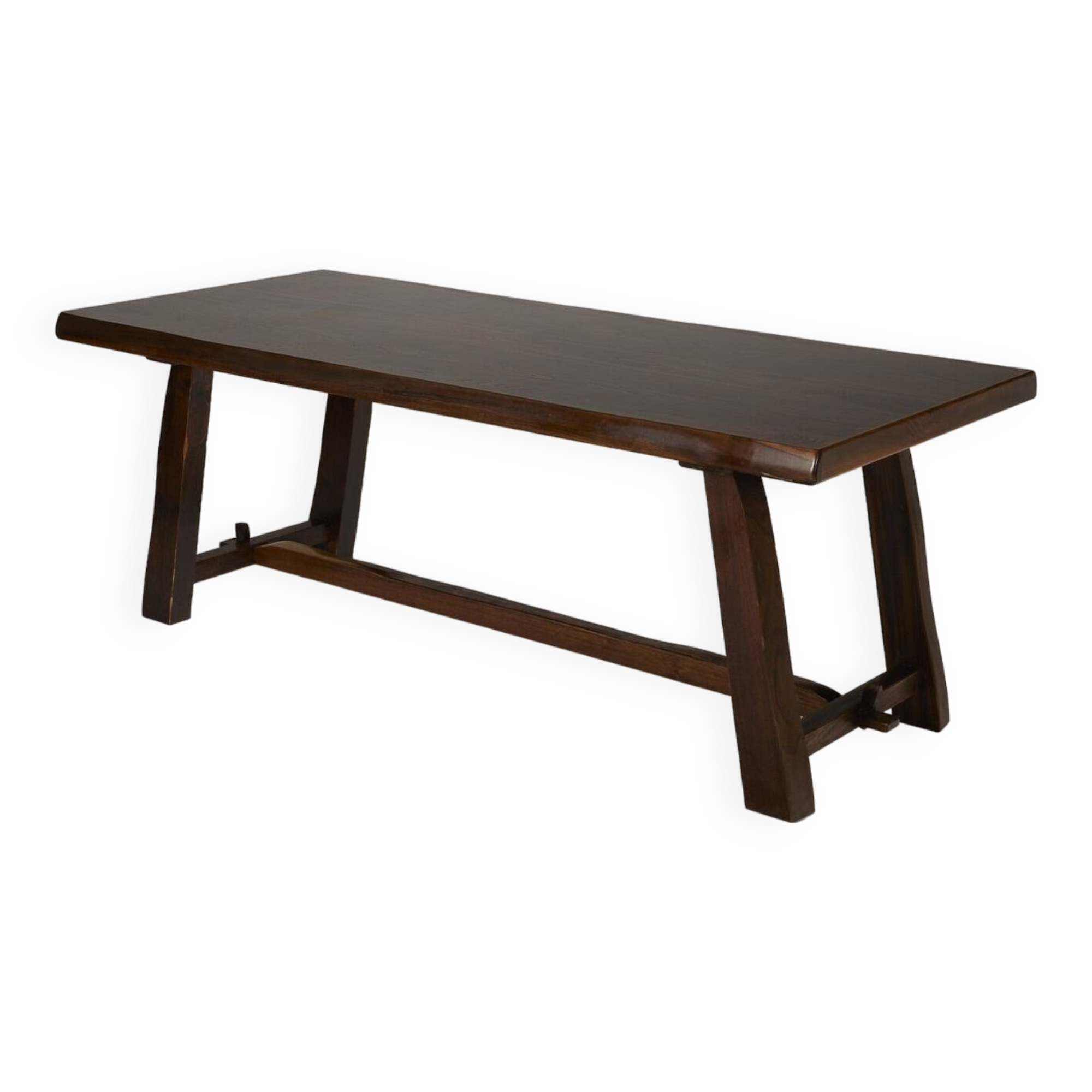 Table à manger brutaliste en bois massif