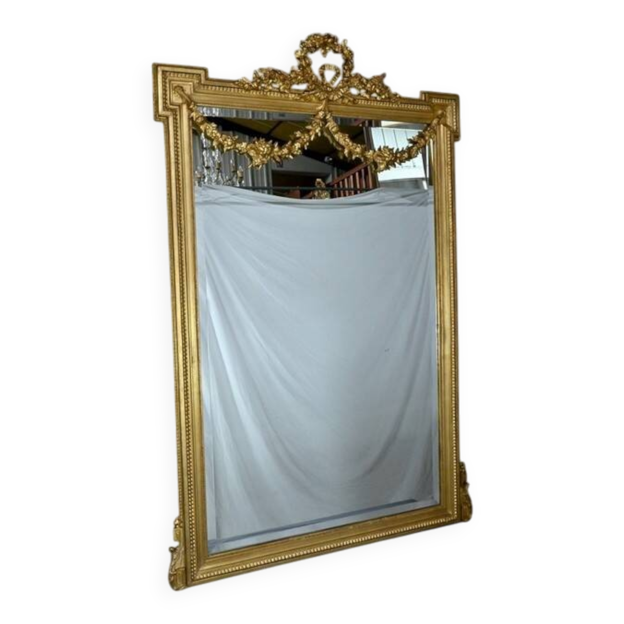 Gilded Wood Mirror, Louis XVI Style – Part 2 of the 19th Century