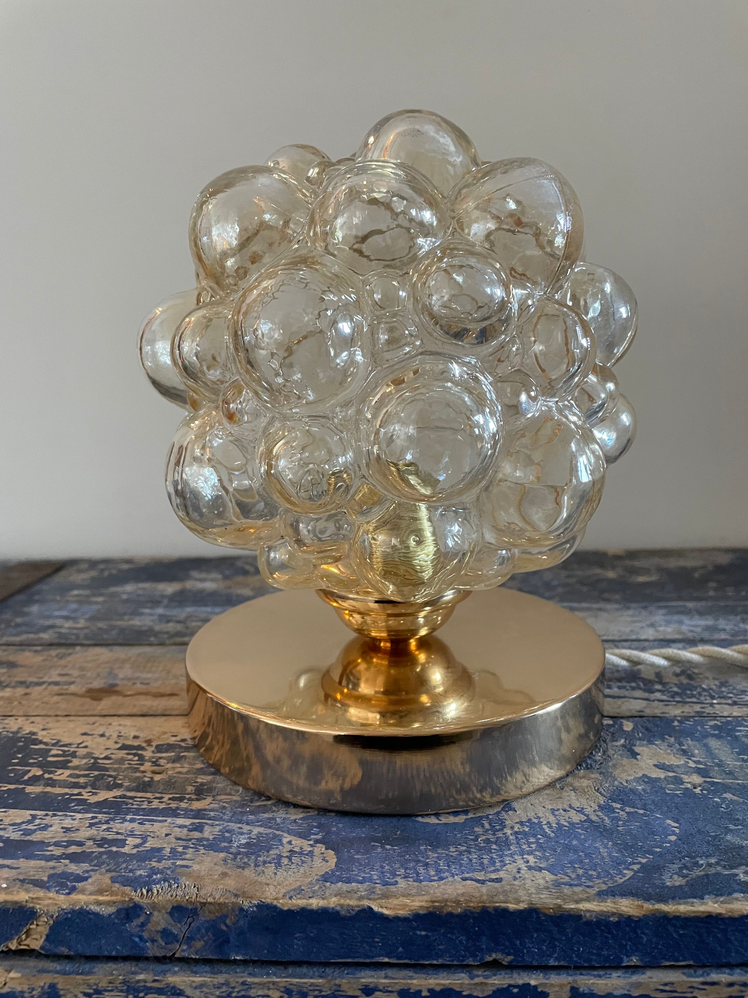 Bedside lamp bubble amber