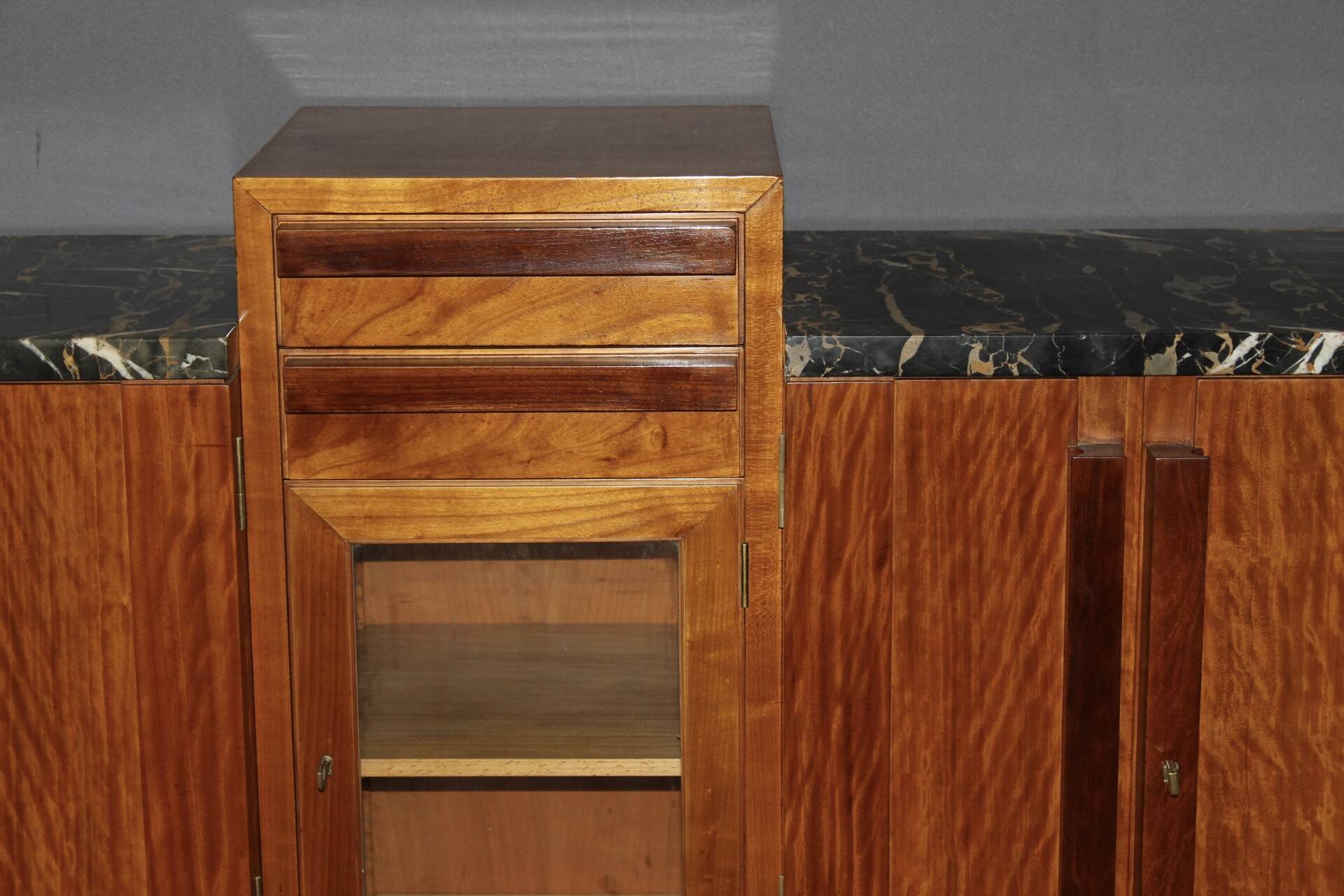 Art Deco mahogany enfilade, attributed to André Sornay around 1930.