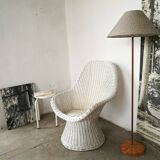 Braided rattan armchair