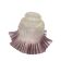 Antique tulip lampshade in transparent glass with a purple rim.