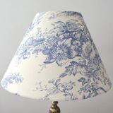 Abat-jour toile de Jouy fleurs bleus