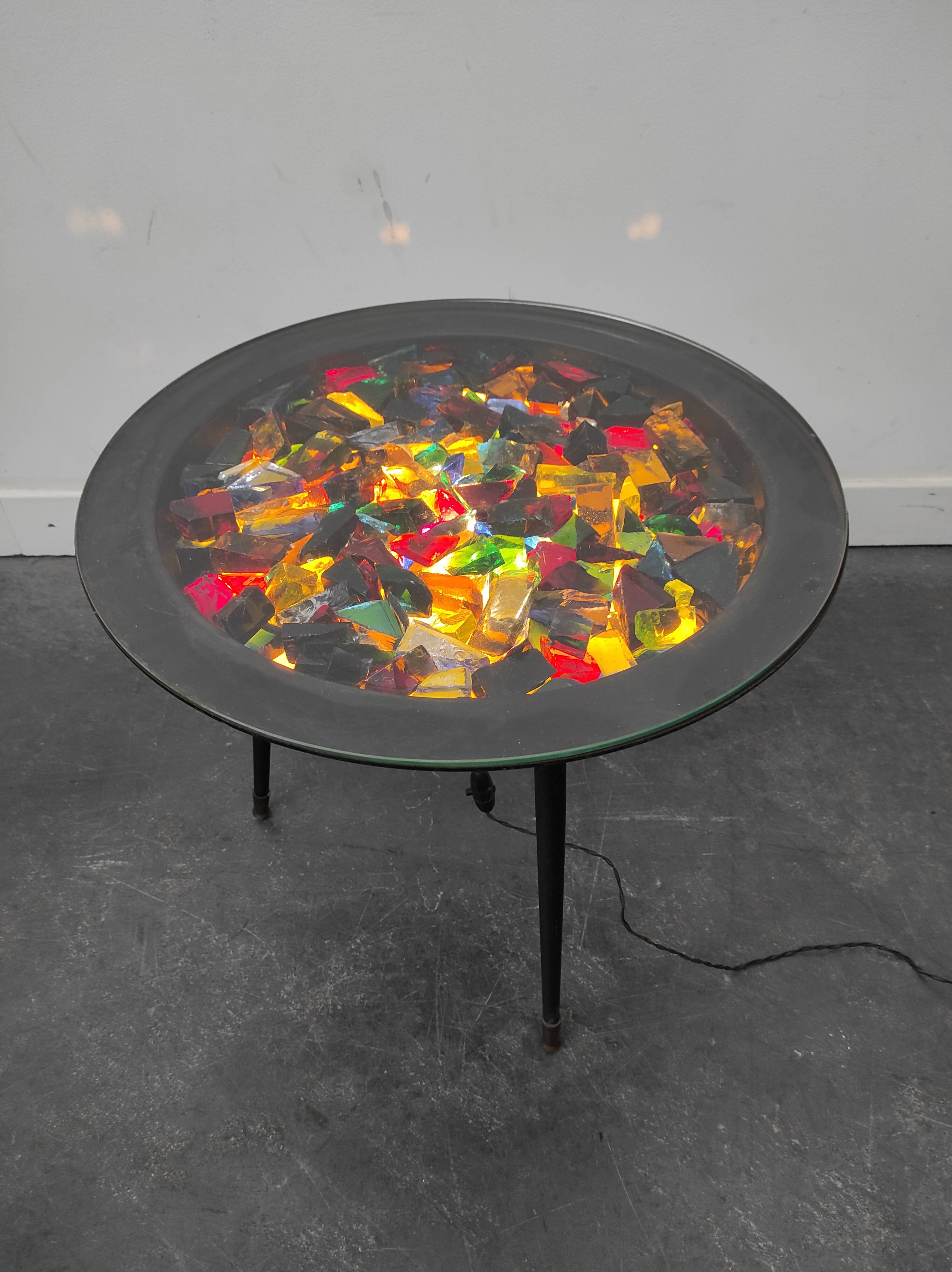 Illuminated 1950s coffee table