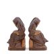 Wooden bookends monks reading, 80s