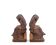 Wooden bookends monks reading, 80s