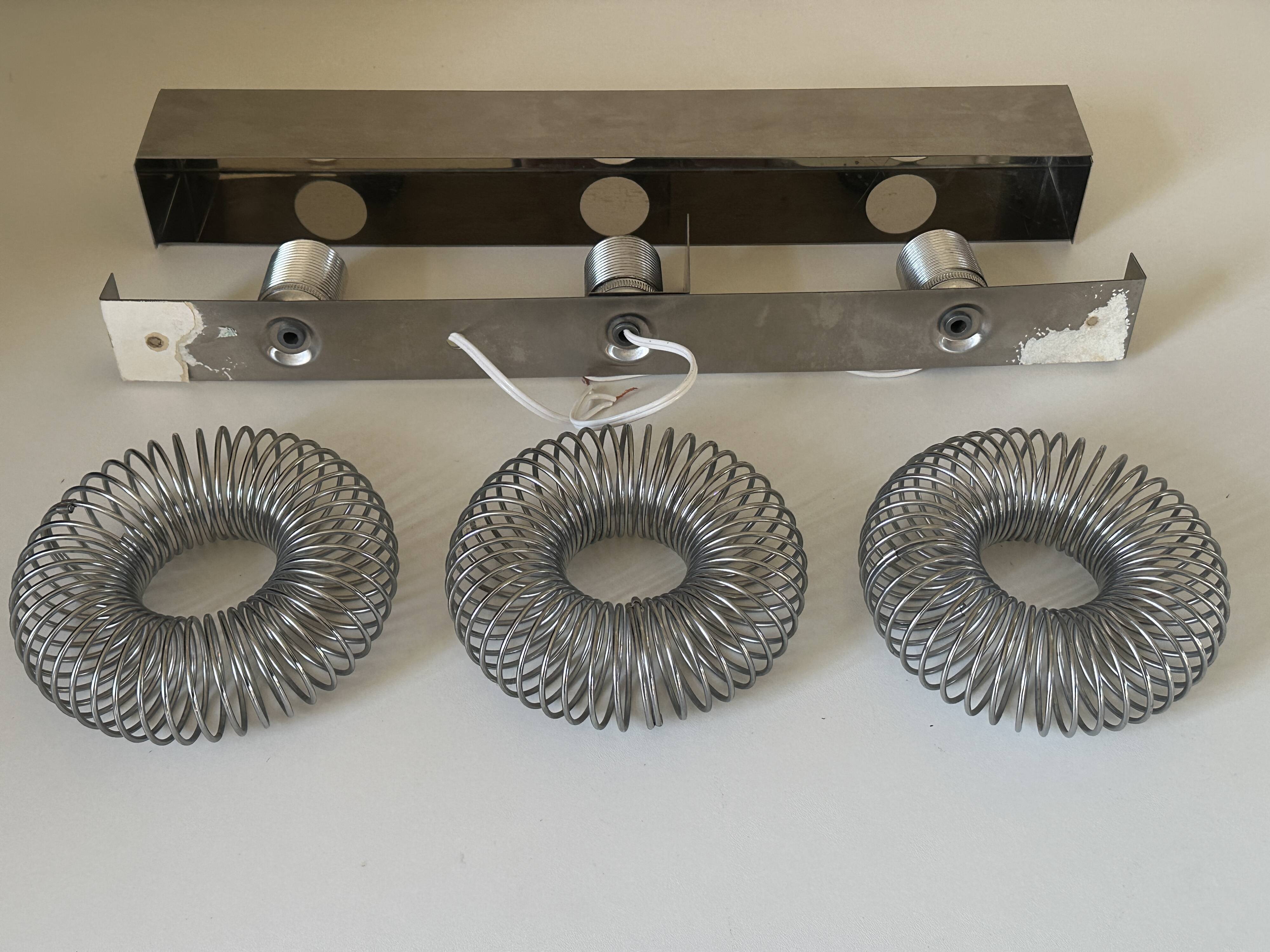 Sconce springs 3 vintage lights design 70s
