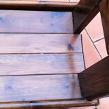 Brutalist Solid Pine Chairs Set of 4, 70s