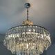 Large crystal chandelier with cascade of pendants from the 60s and 70s