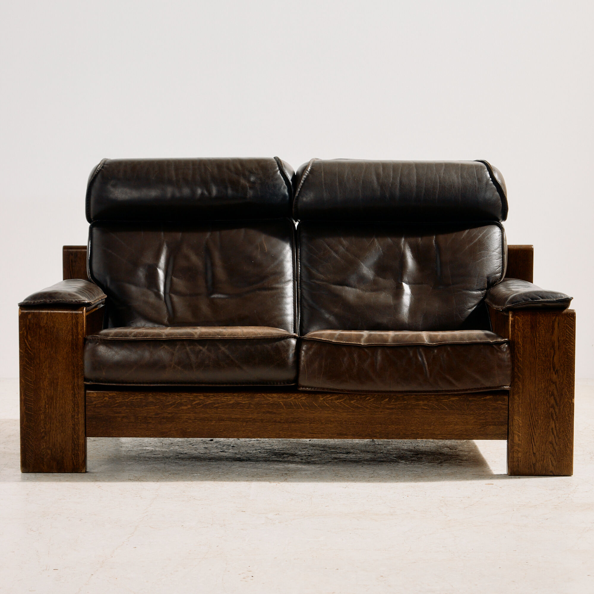 Leather sofa set model 757 by Harry de Groot for Leolux, set of 3.