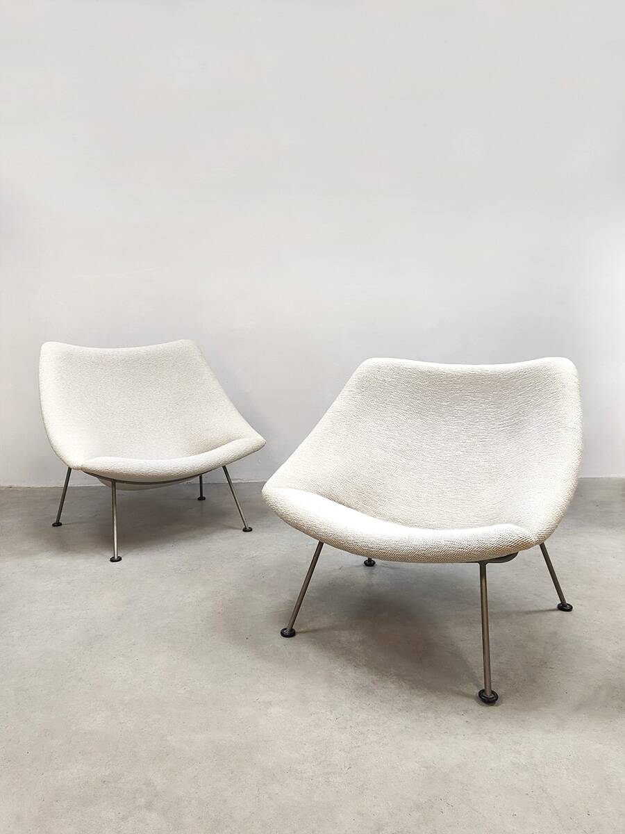 Vintage design Artifort 'Oyster' lounge chairs set Pierre Paulin 1960