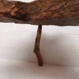 “Tree trunk” coffee table in raw wood from the 70s