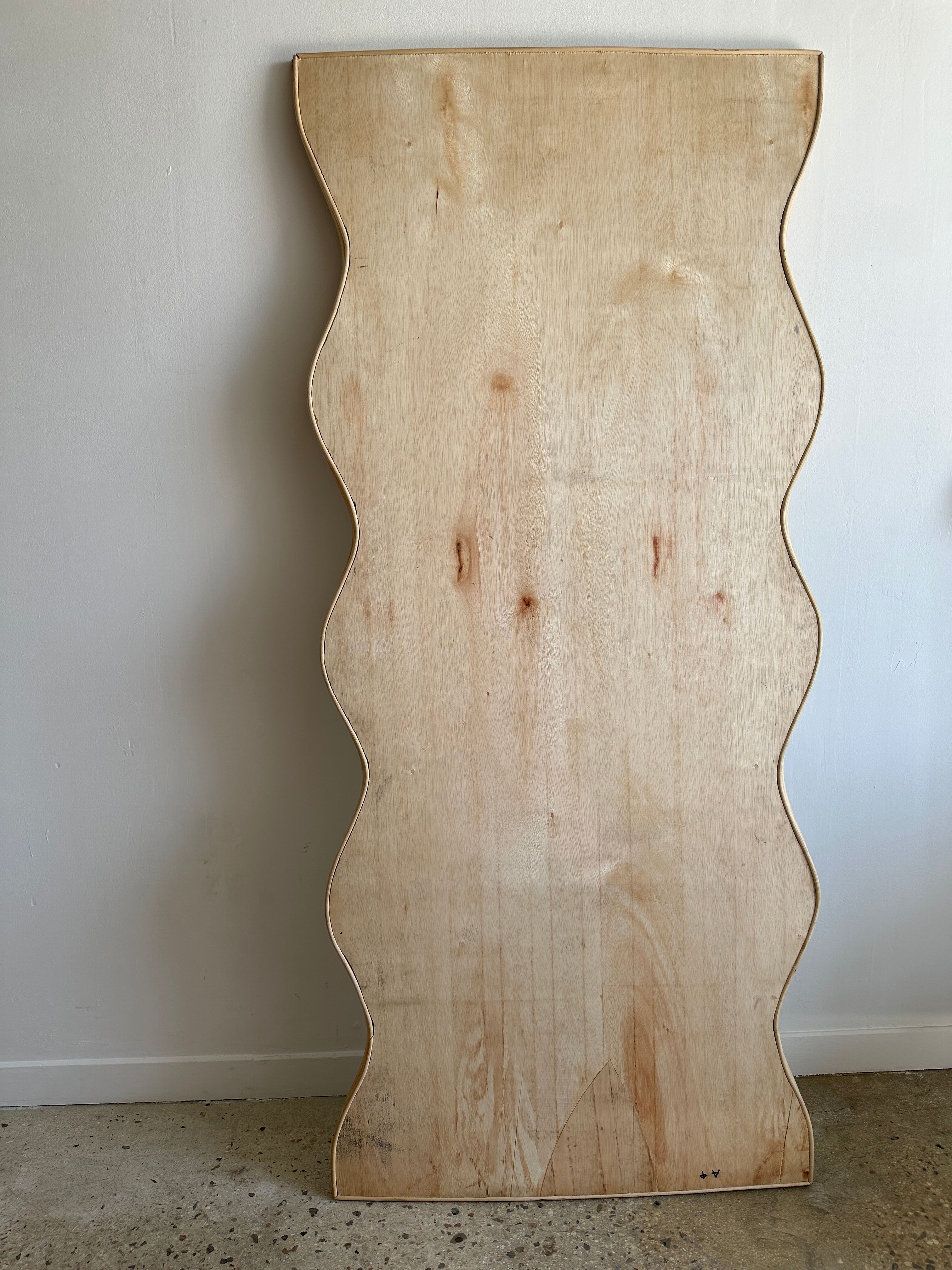 Zigzag rattan foot mirror H:182cm