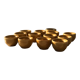 13 snail buckets or eggcups in fire porcelain glazed yellow-brown color