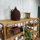Bamboo and rattan shelf