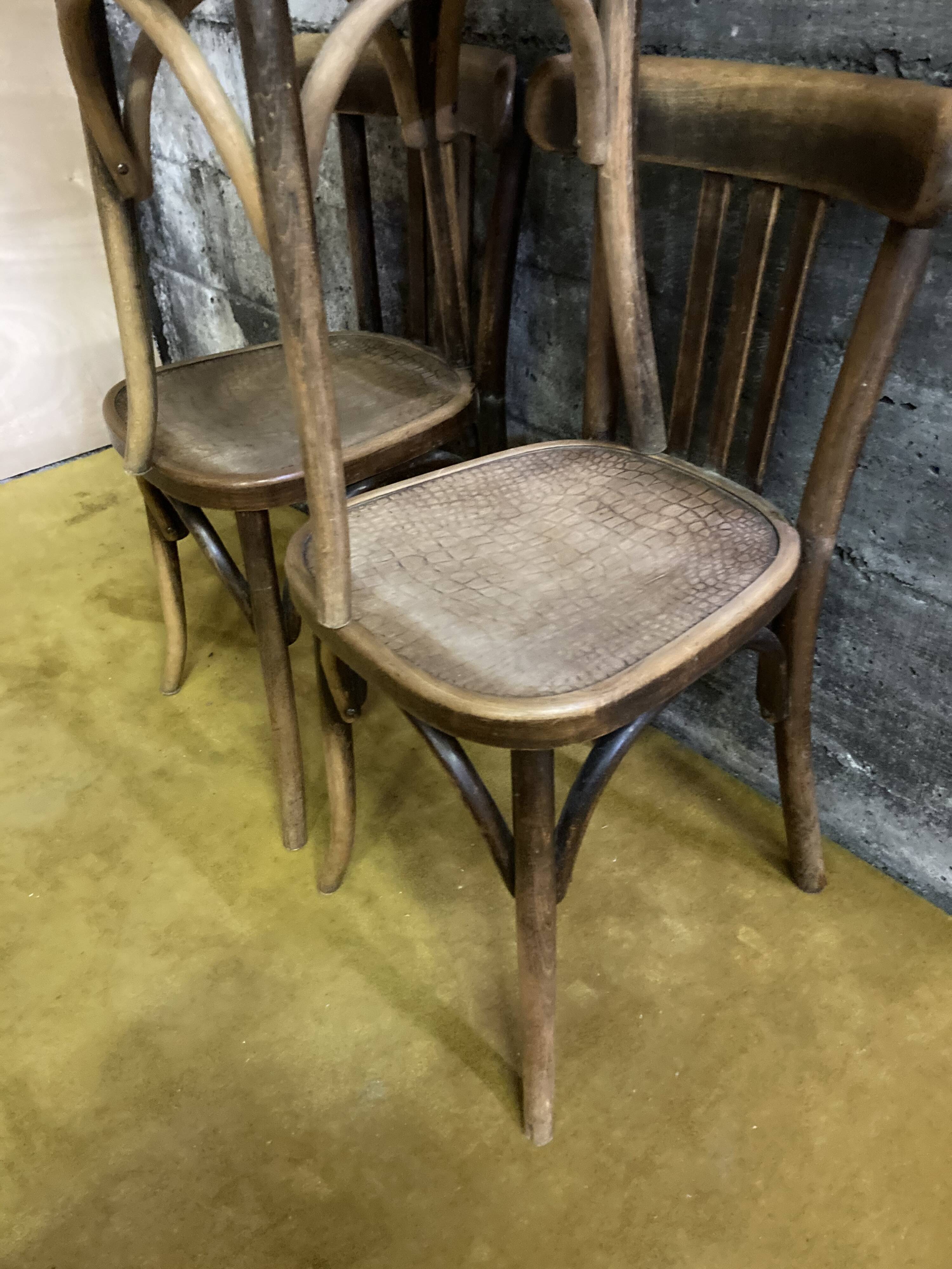 3 chairs bistro Fishel early 20th.