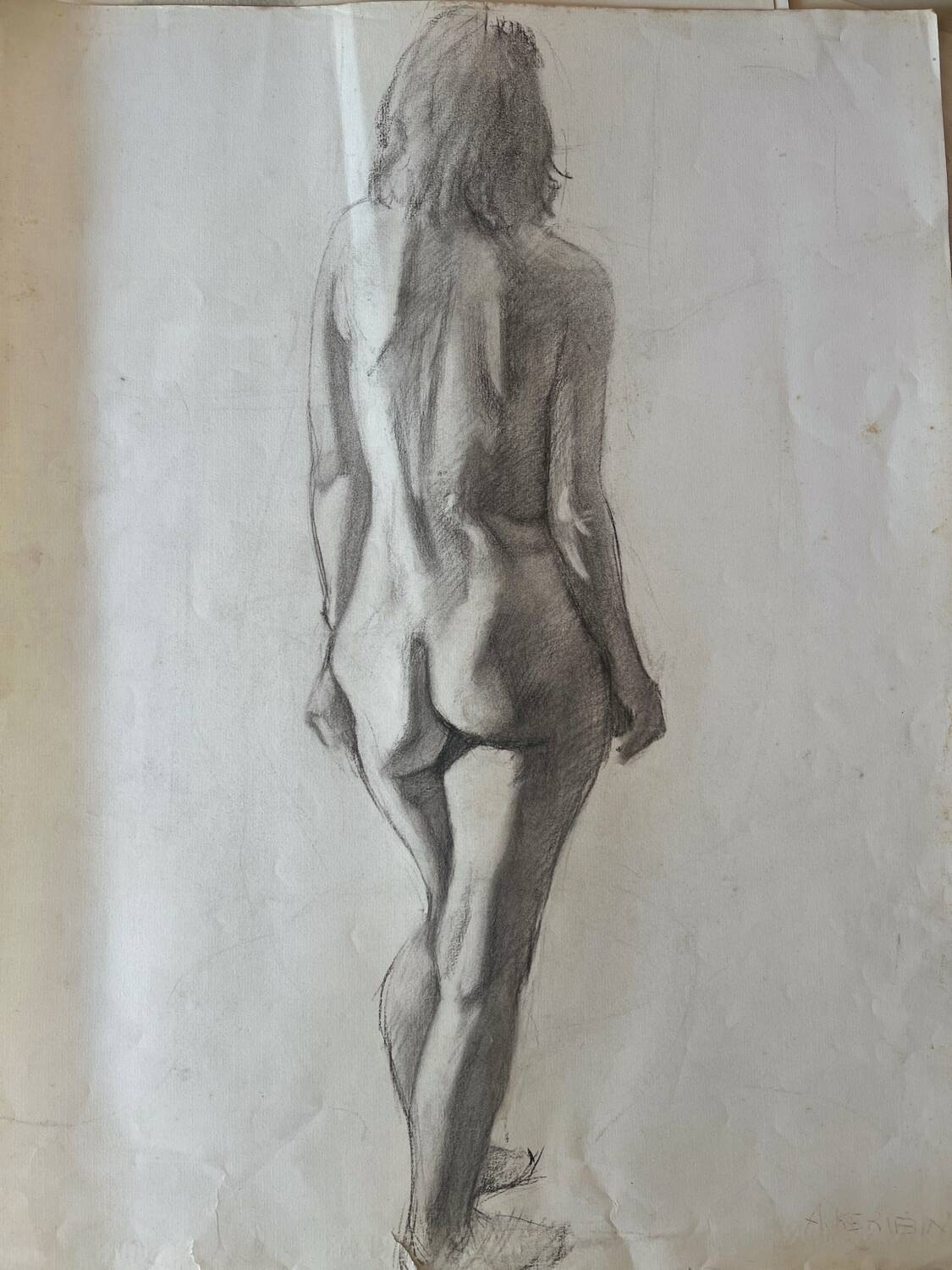 Dessin nu au crayon 1960