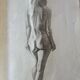 Dessin nu au crayon 1960