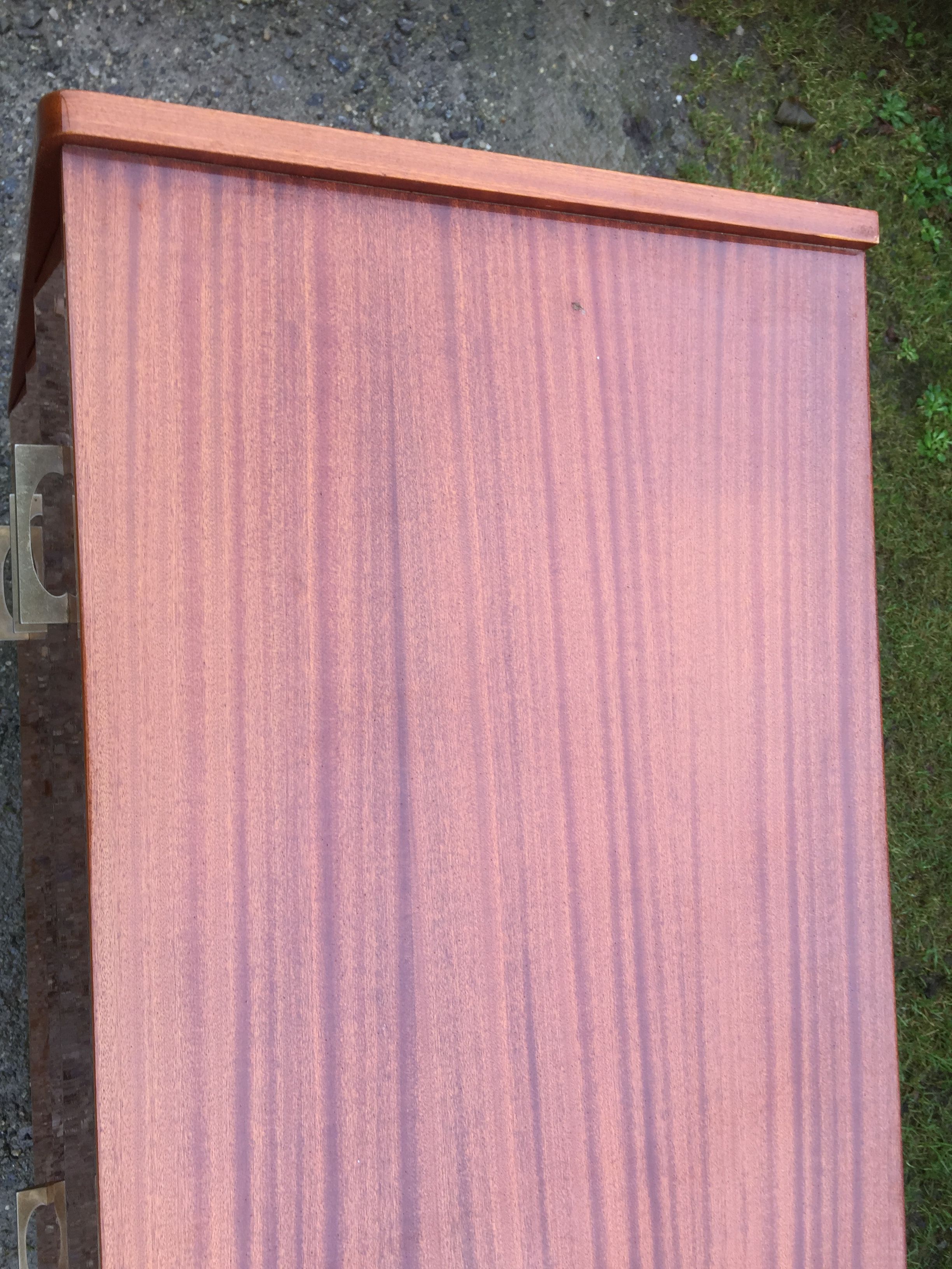 Vintage chest of drawers with 3 drawers in varnished teak