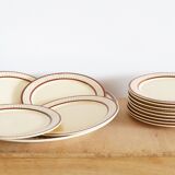 Dessert service 12 plates and tiled pie dish