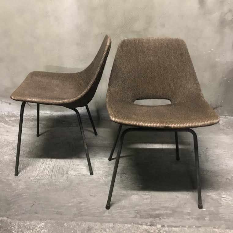 Set of 6 chairs "Tonneau" Pierre Guariche, Steiner Editions