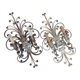 Pair of Silver Wrought Iron And Glass Wall Lights by Banci, Italy, 1940s