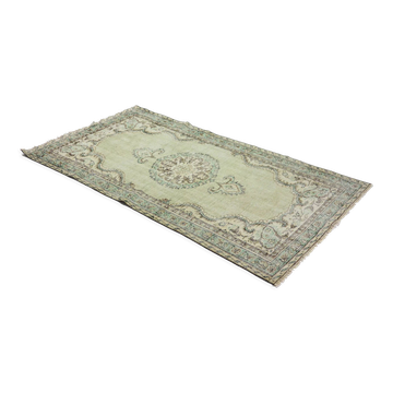 Anatolian handmade vintage rug 256 cm x 134 cm