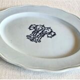 Ancien grand plat ovale Brown Westhead Moore & co monogramme XIX