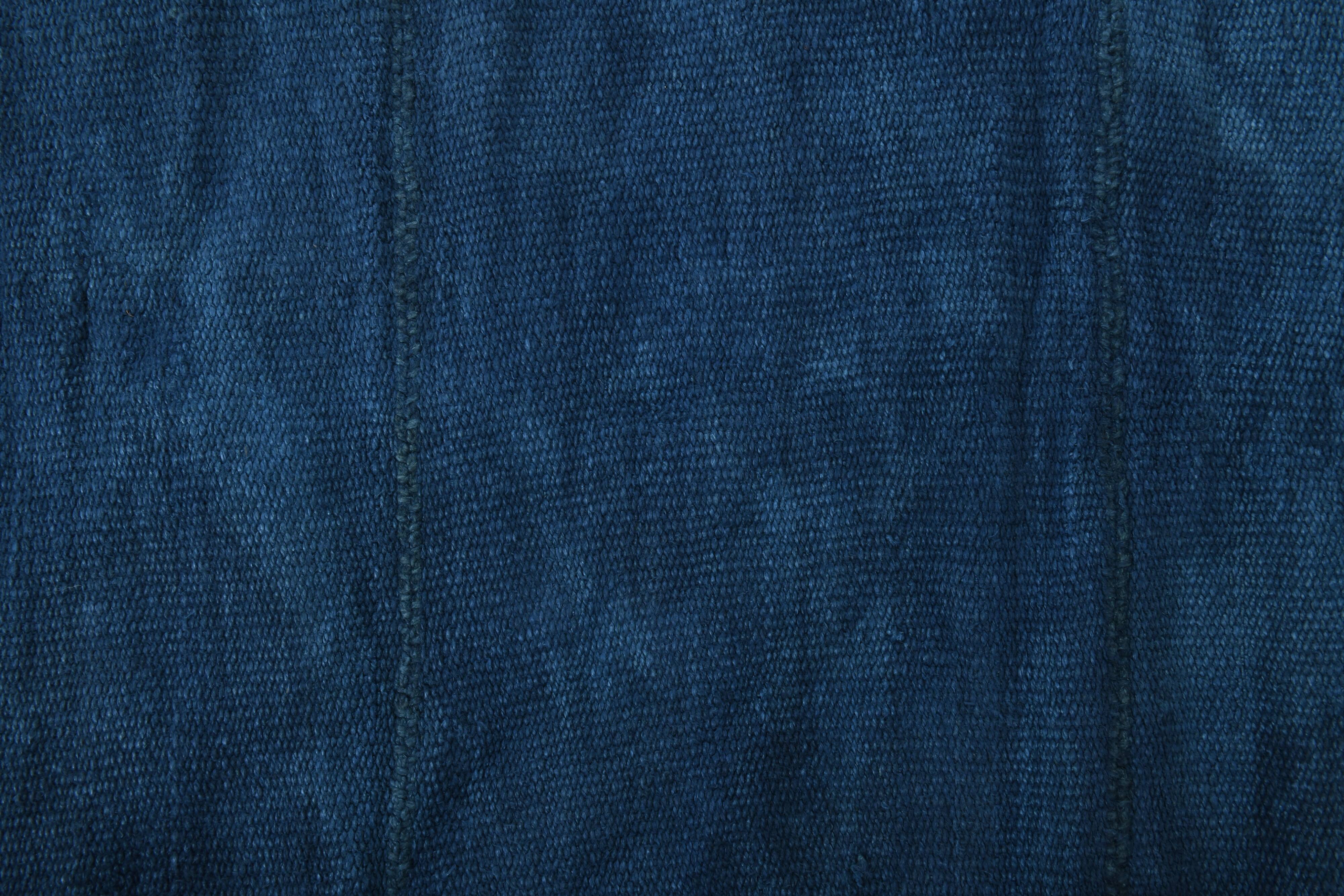 Shades Of Blue Vintage Kilim Rug, 144x207Cm