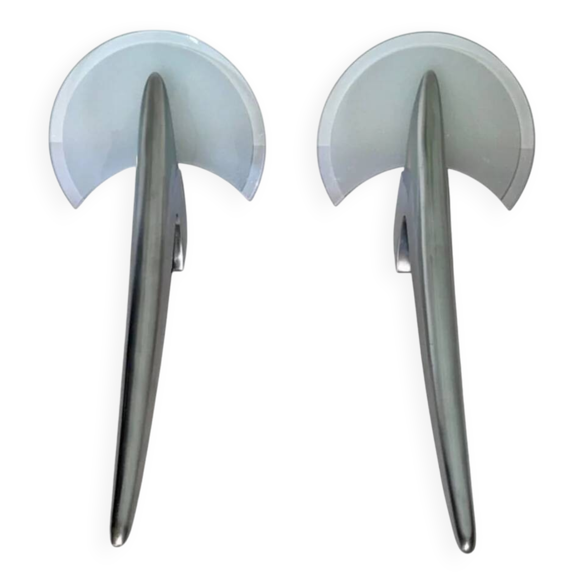 2 x wall sconces by Joan Auge for Taller Uno / model Alien / polished cast aluminum