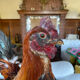 Taxidermy Rooster cabinet of curiosities