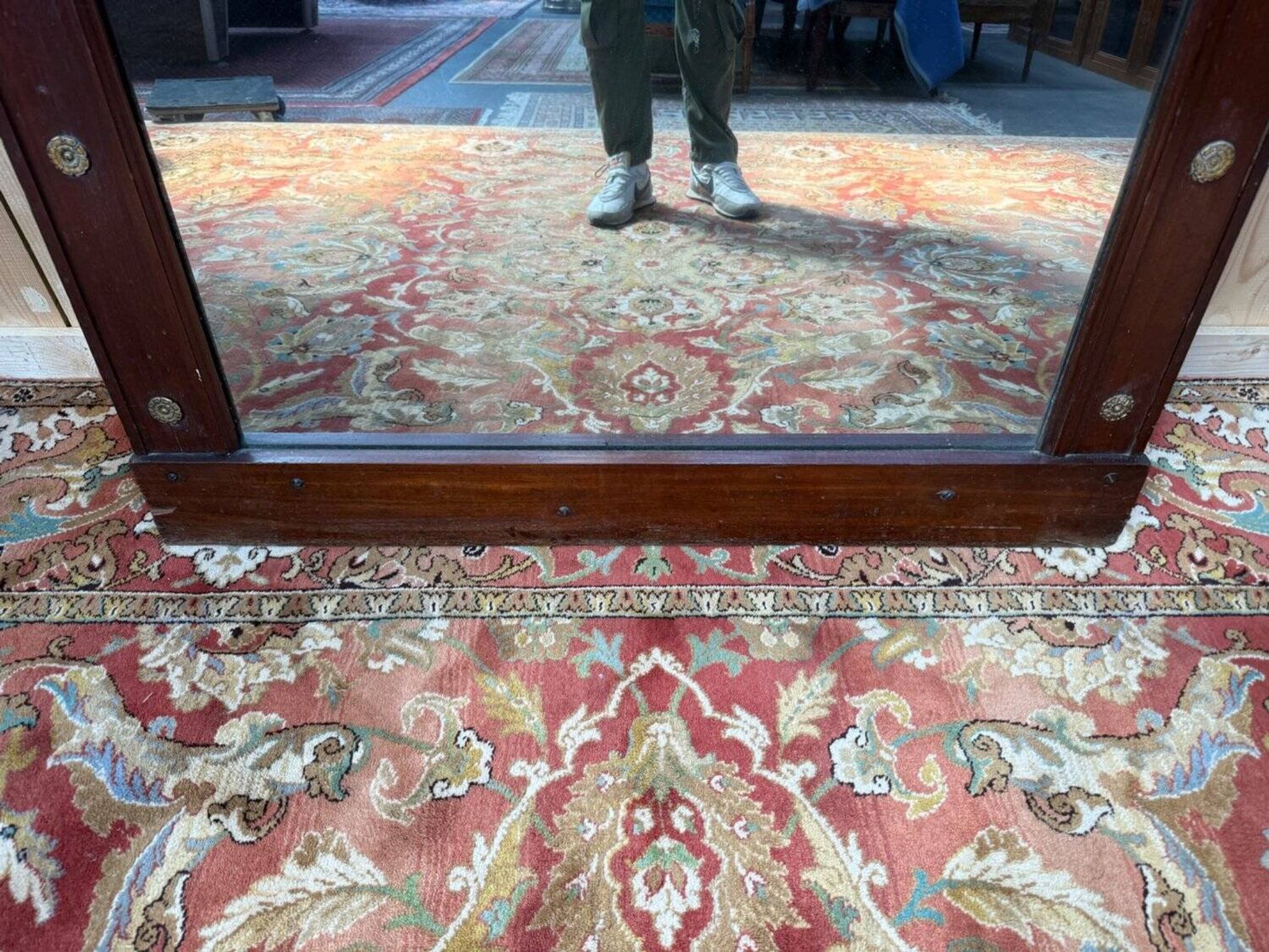 Grand miroir de parquet époque Empire – Bronze doré – XIXe siècle